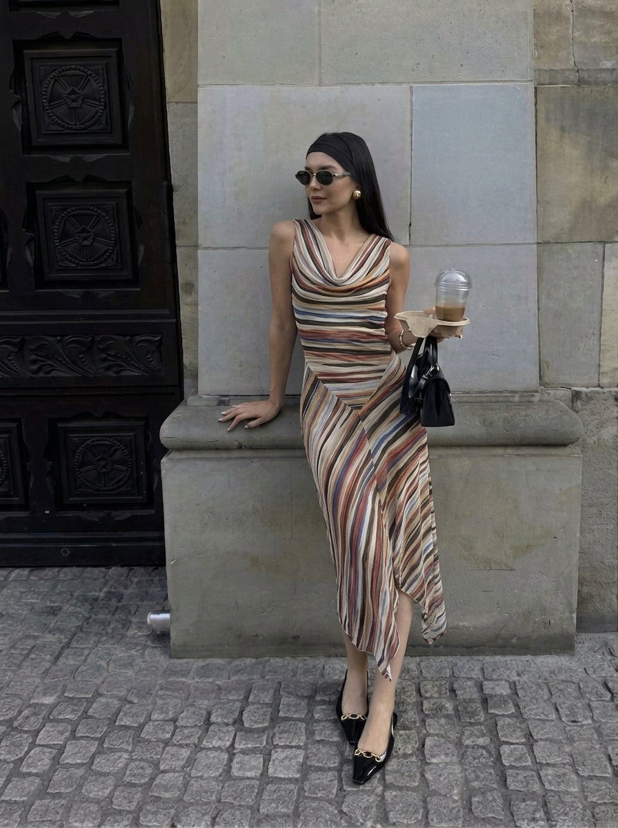 How to Style a Handkerchief-Hem Midi Dress from Day to Night