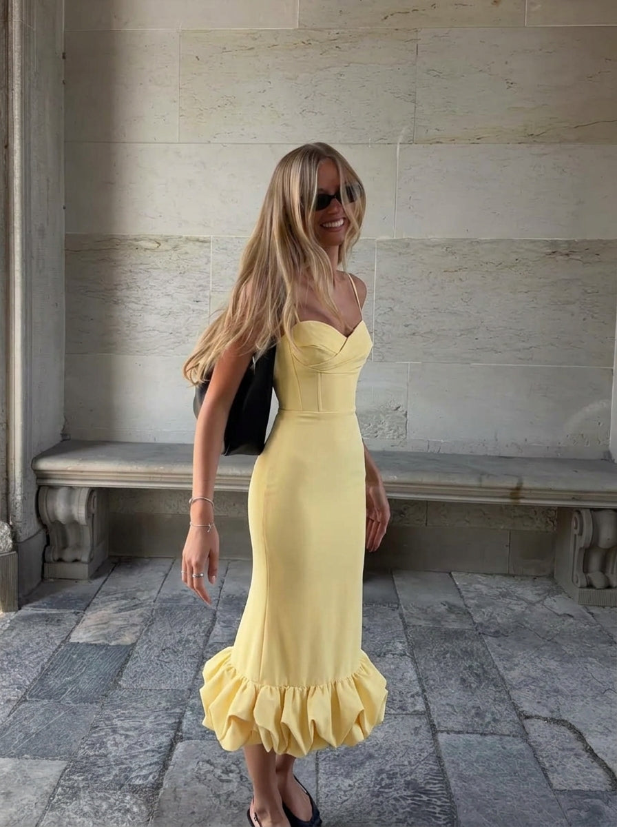 How To Style A Butter Yellow Dress For A Semi-Formal Wedding