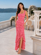 Robe longue Isabella fleurie à volants
