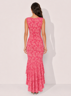 Robe longue Isabella fleurie à volants