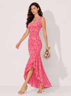 Robe longue Isabella fleurie à volants
