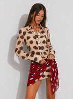 Mini abito Brittany con sciarpa leopardata