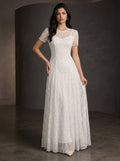 Zephrina Lisette lace sleeve maxi dress in white