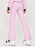 Zephrina Tuva flared ski pants in strawberry pink with black zip pockets