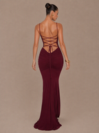 Zephrina Wrenelle ruched knit maxi dress