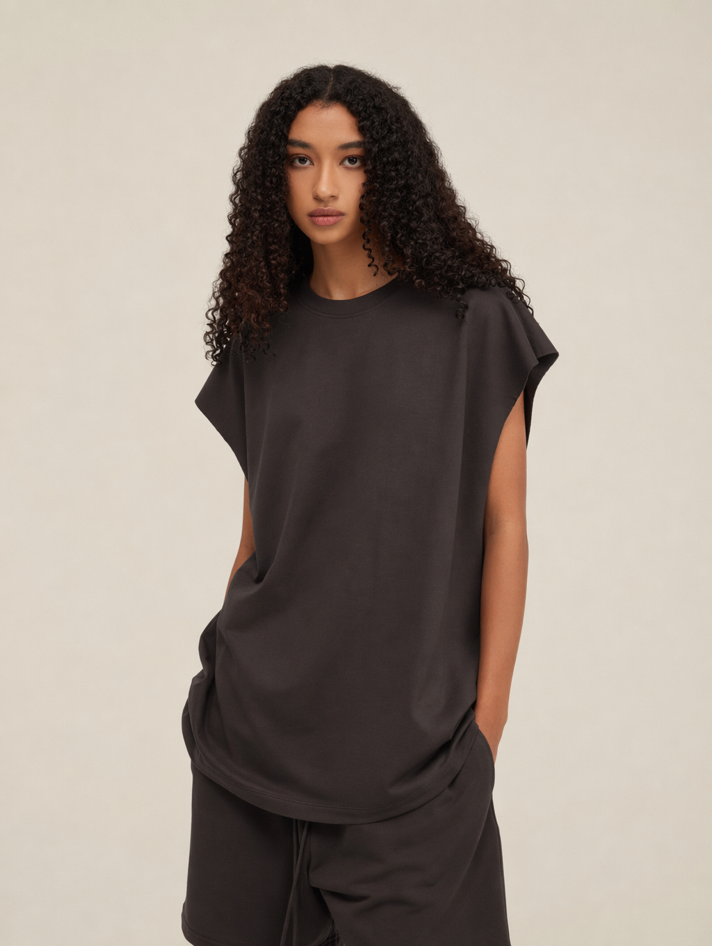 Sleeveless Longline Top & Shorts Set