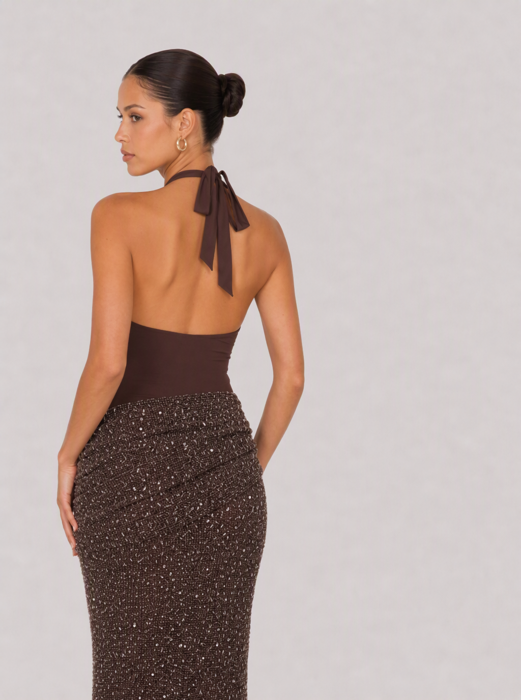 Zephrina Uvelisse draped knit maxi dress
