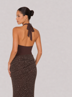 Zephrina Uvelisse draped knit maxi dress