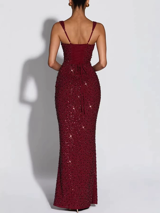 Zephrina Vespera sequin knit maxi dress