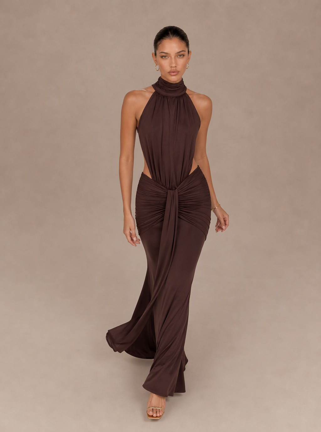 Zephrina Talienne draped knit maxi dress
