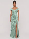 Zephrina Honora ruched satin maxi dress