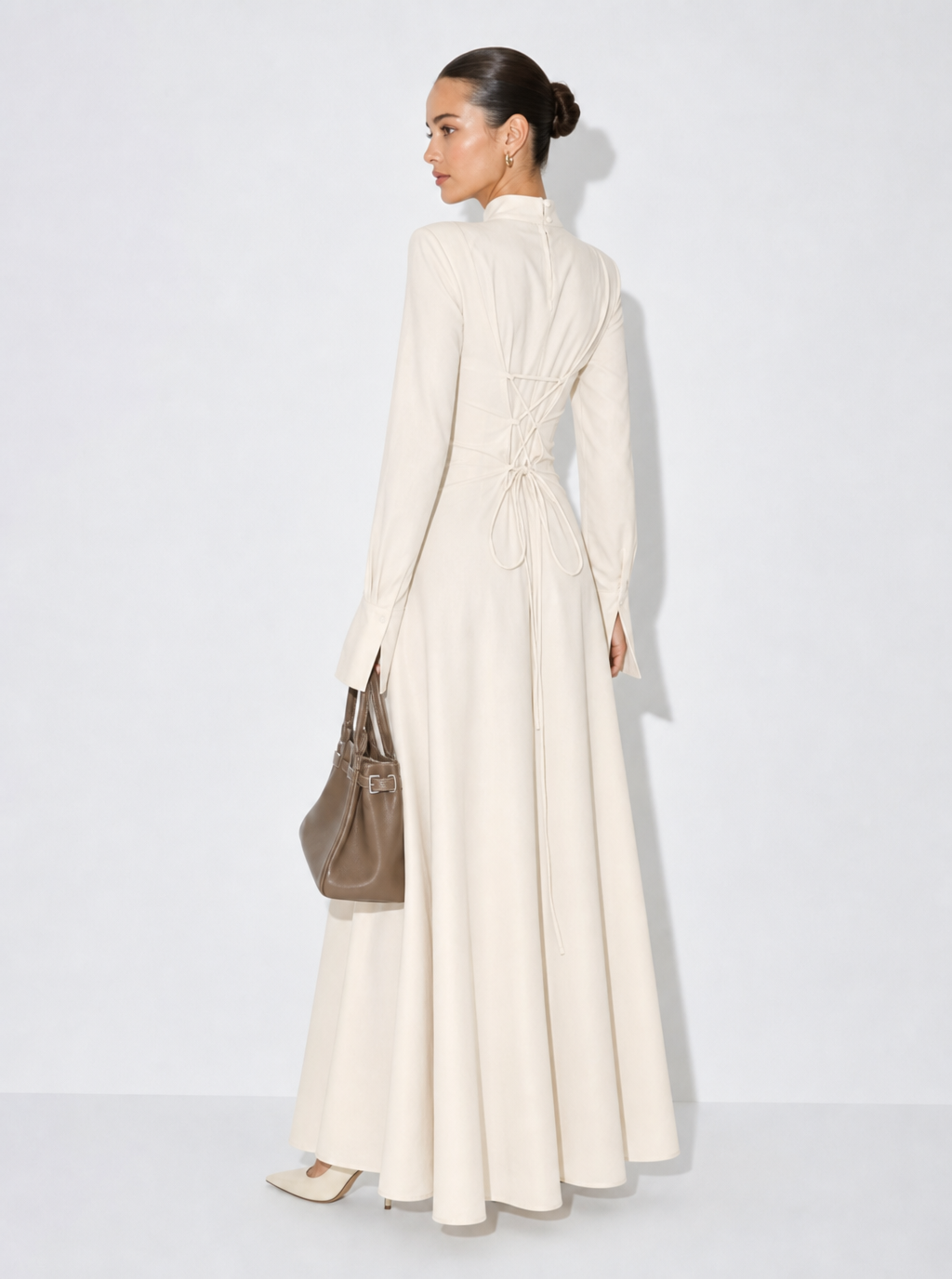 Zephrina Maelle linen-look longline tunic top in ivory