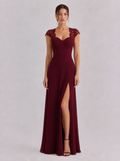 Zephrina Xaviera flutter-sleeve chiffon maxi dress