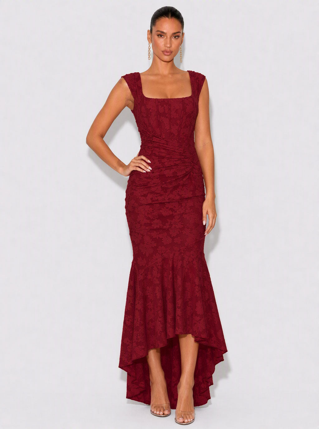 Cassia Floral Texture Maxi Dress