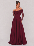 Moira Lace Sleeve Chiffon Maxi Dress