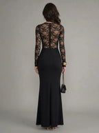 Zephrina Thomasina lace bodice maxi dress in black