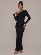 Gabija Asymmetric Ruched Maxi Dress