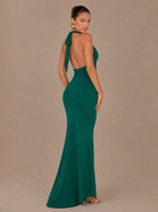 Zephrina Dorinda cross-halter maxi dress in sea green