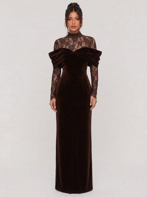 Zephrina Fabiella velvet lace maxi dress