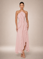 Zephrina Delphia ruffle chiffon maxi dress