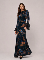 Zephrina Mavelle floral lace maxi dress in black