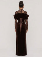 Zephrina Fabiella velvet lace maxi dress