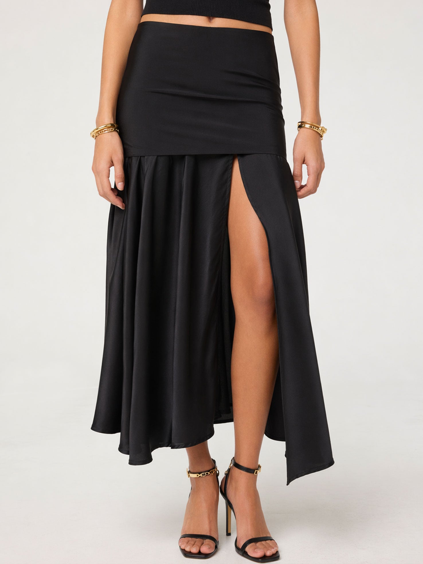 Elegant High-Waisted Slit Maxi Skirt