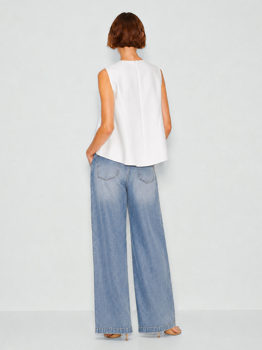 Sleeveless Tencel Chiffon Blouse