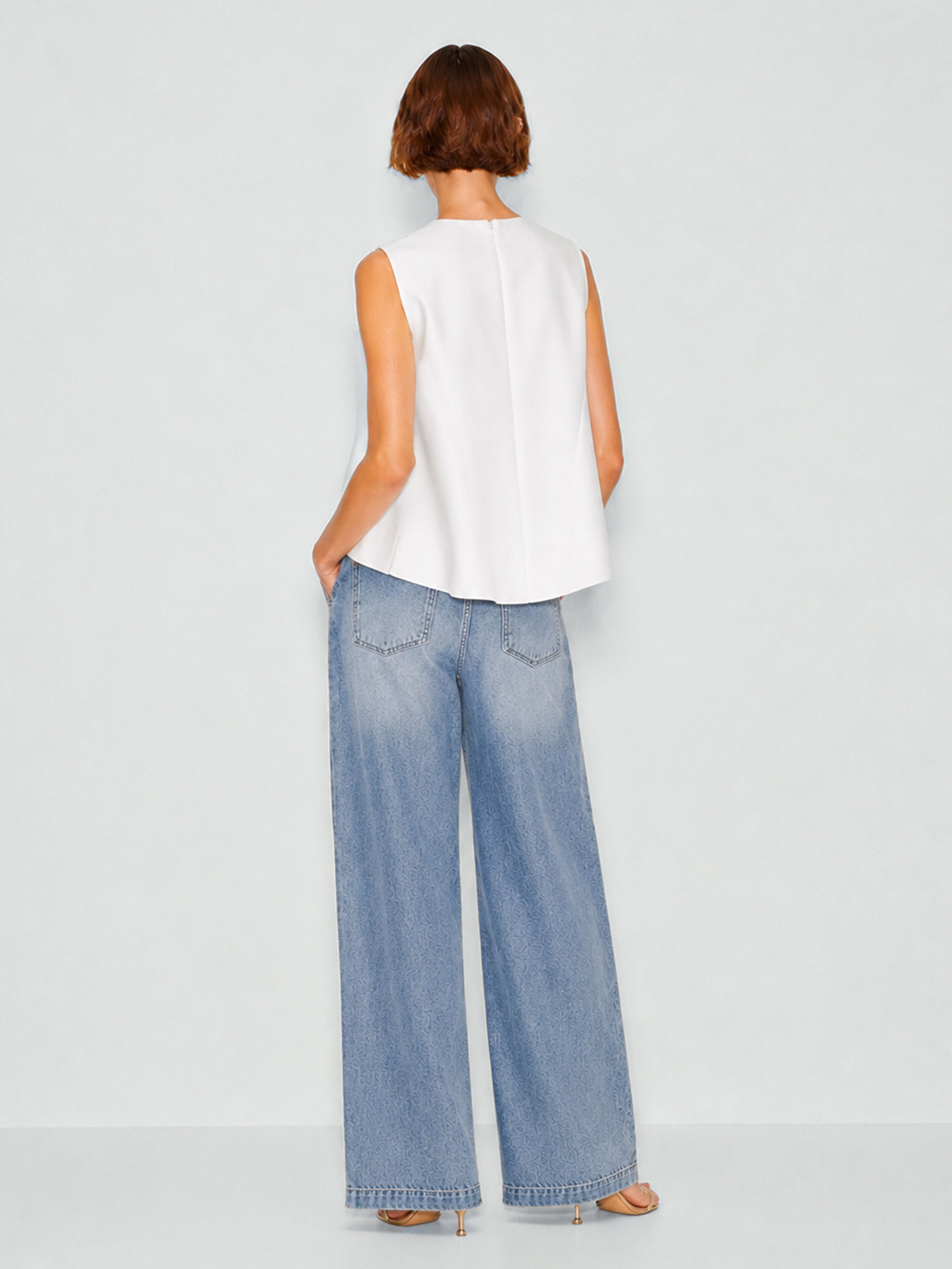 Sleeveless Tencel Chiffon Blouse