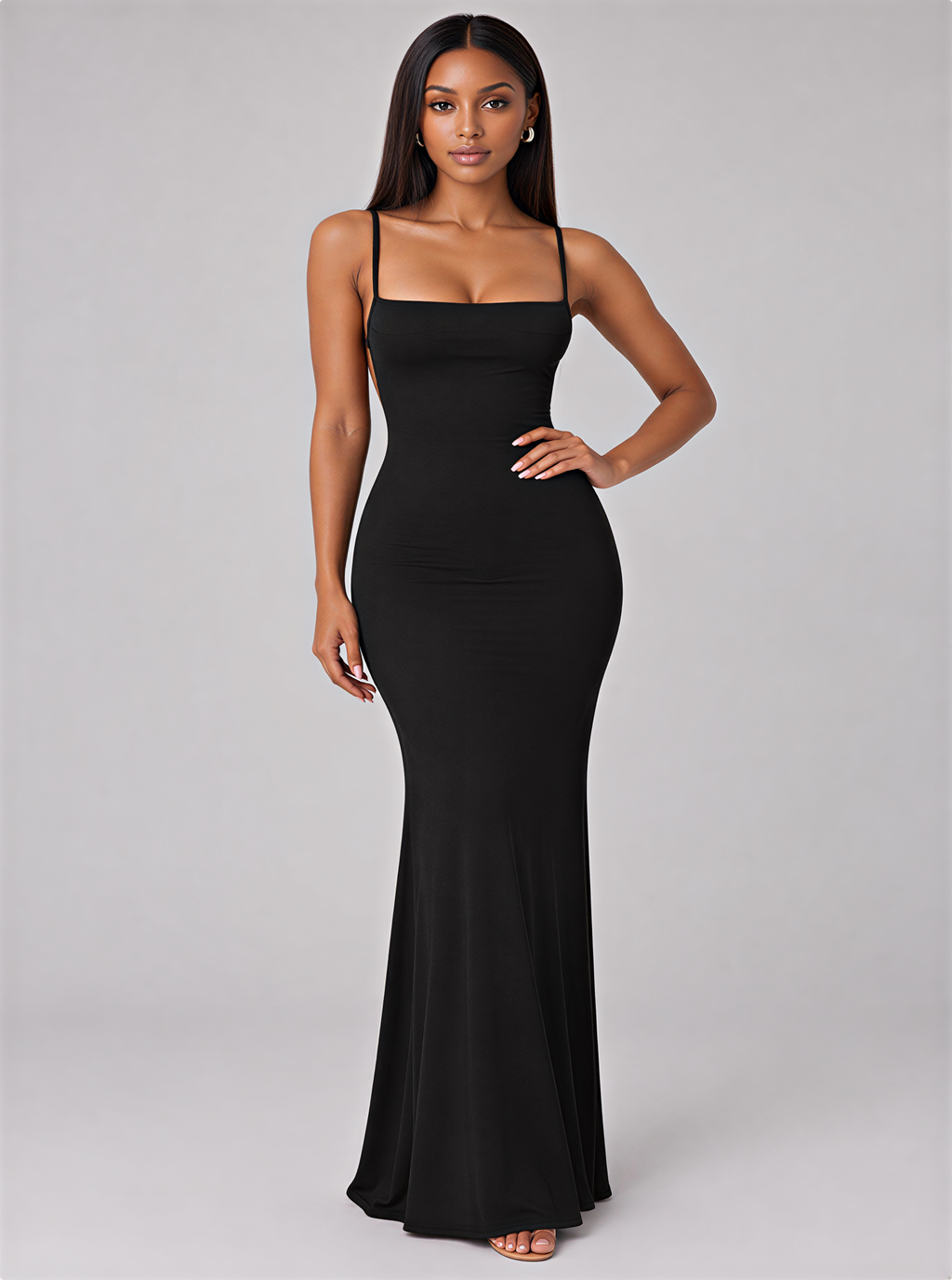 Rosalina Square-Neck Maxi Dress