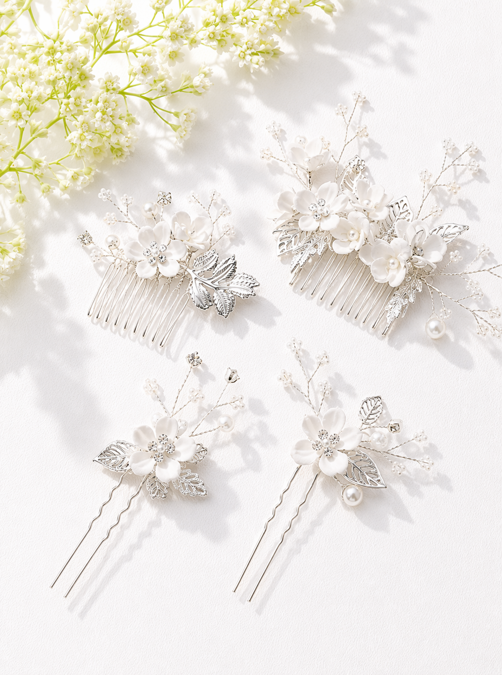Celestia Floral Pearl Hair Jewelry