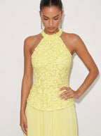 Zephrina Elara floral applique maxi dress
