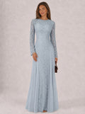 Zephrina Delara lace chiffon maxi dress in blue