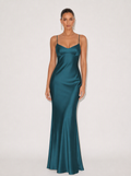 Marielle Satin Lace-Up Maxi Dress