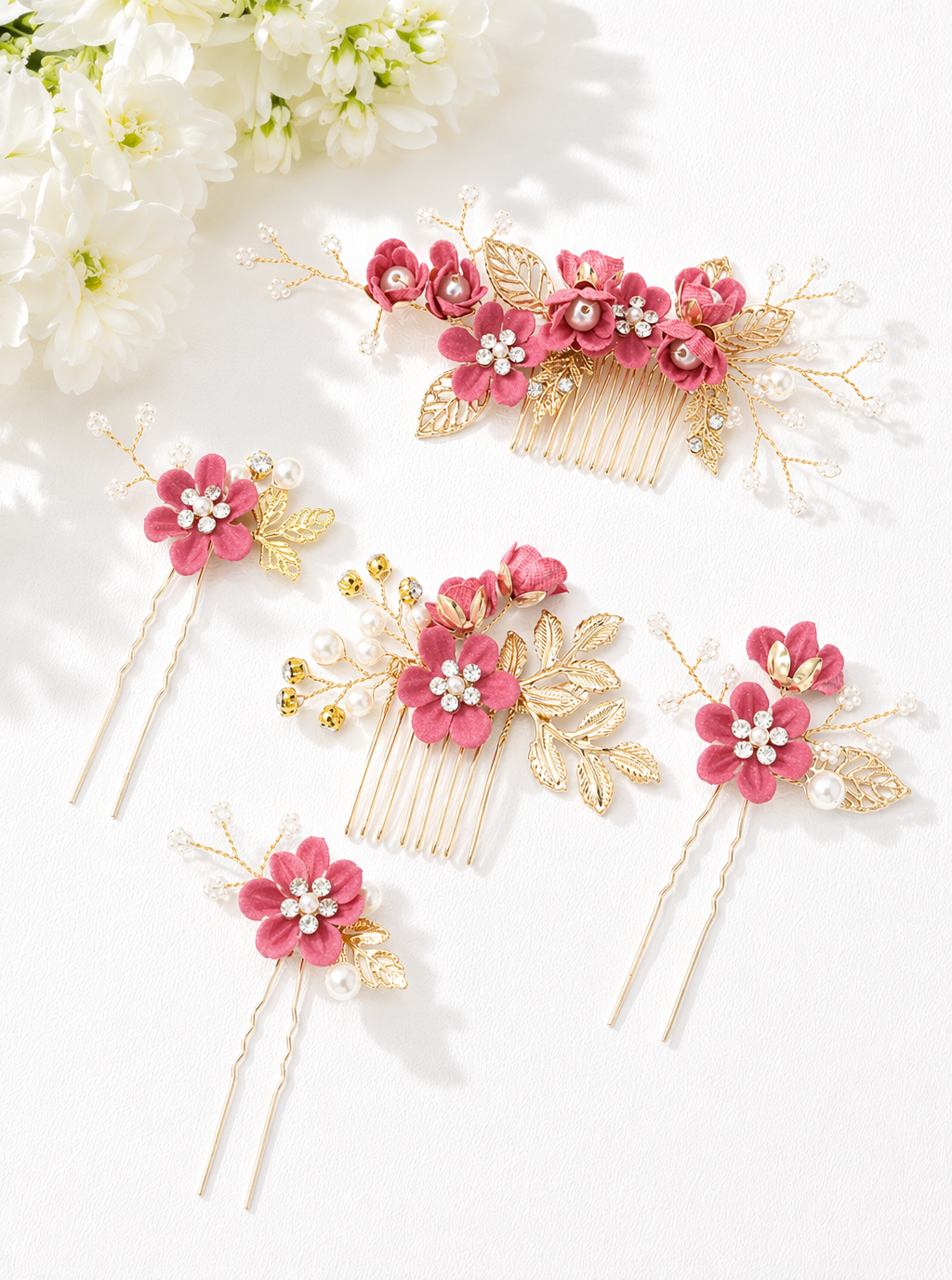 Celestia Floral Pearl Hair Jewelry