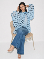 Camille Polka Dot Tie Neck Blouse