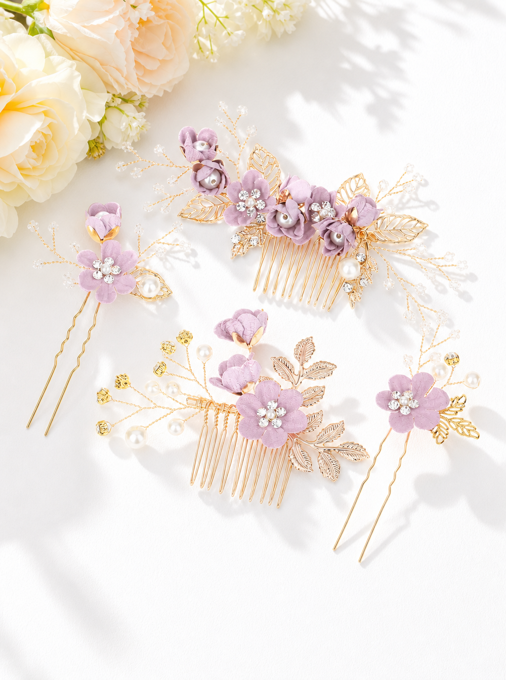 Celestia Floral Pearl Hair Jewelry