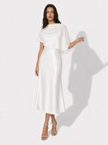 Zephrina Elaria cape overlay midi dress in blue