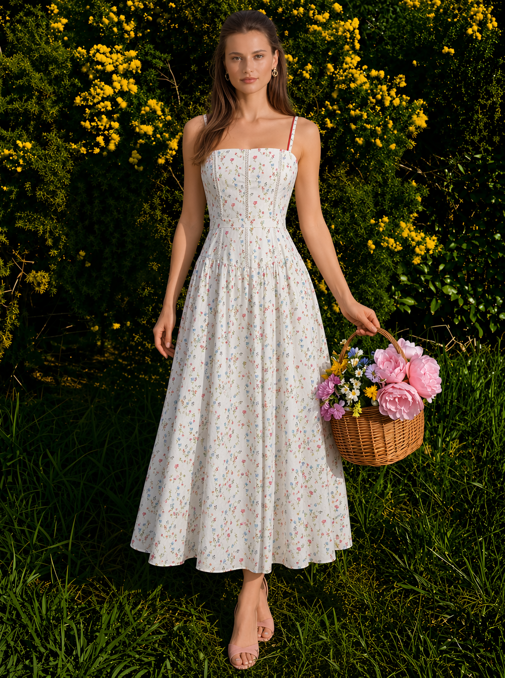 Jocelyn Floral Lace Midi Dress