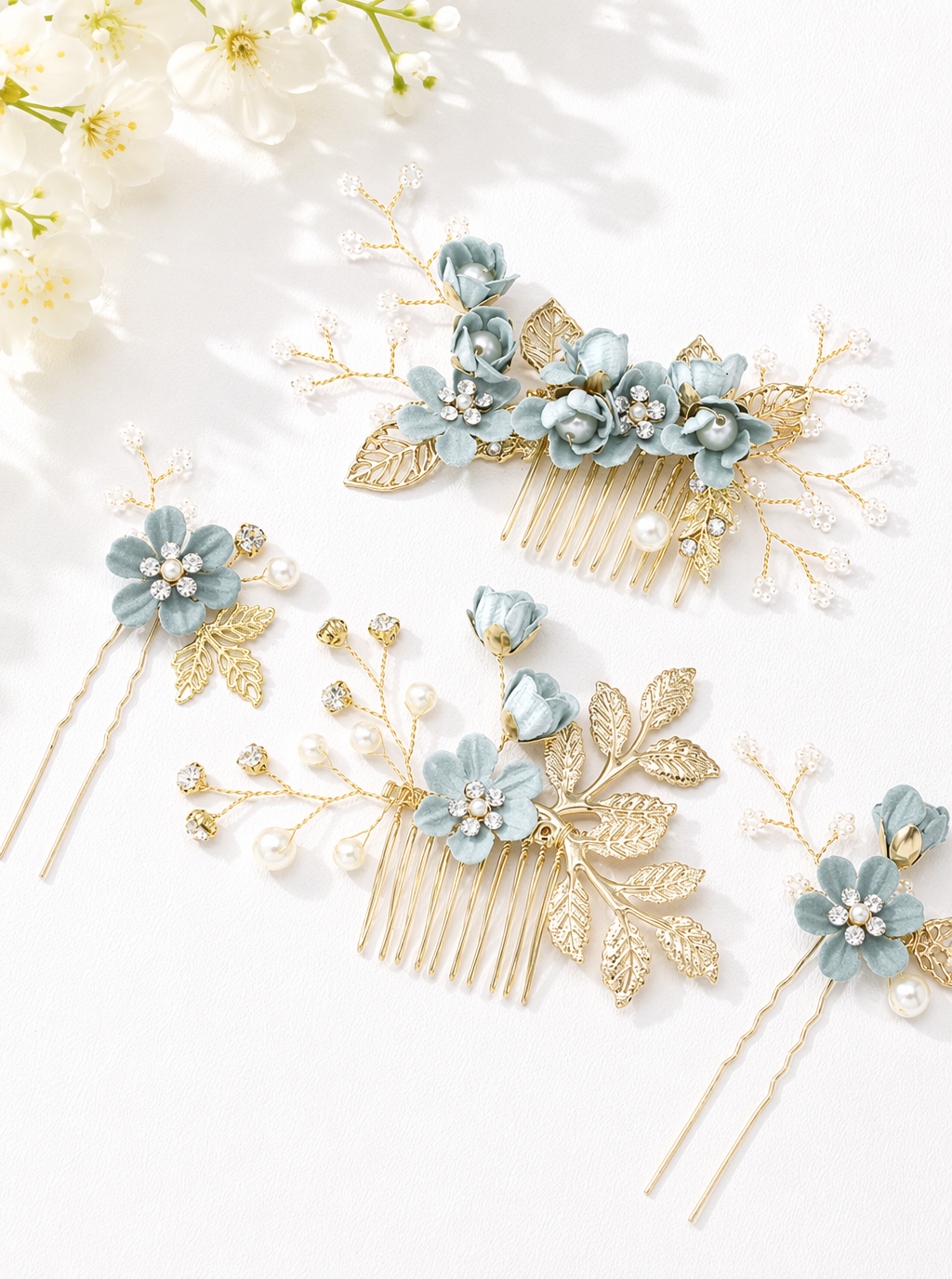 Celestia Floral Pearl Hair Jewelry