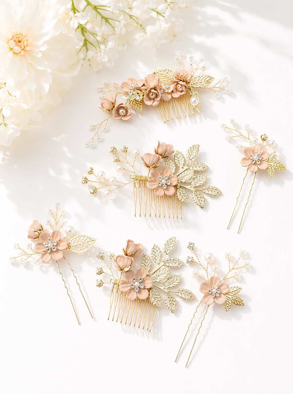 Celestia Floral Pearl Hair Jewelry