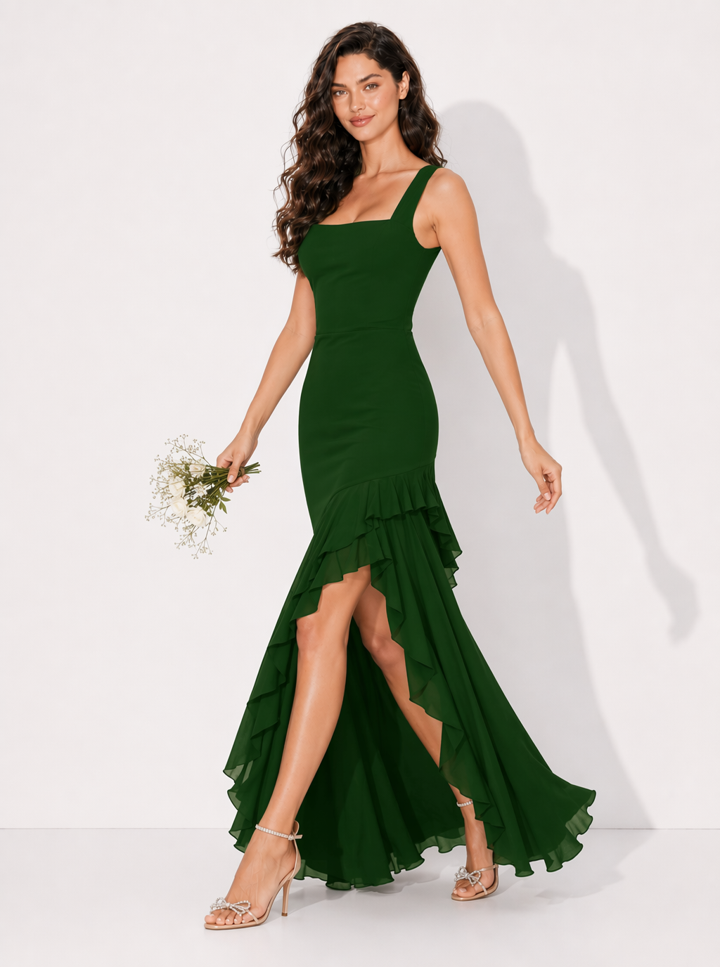 Geblümtes Maxi-Kleid Isabella mit Rüschen