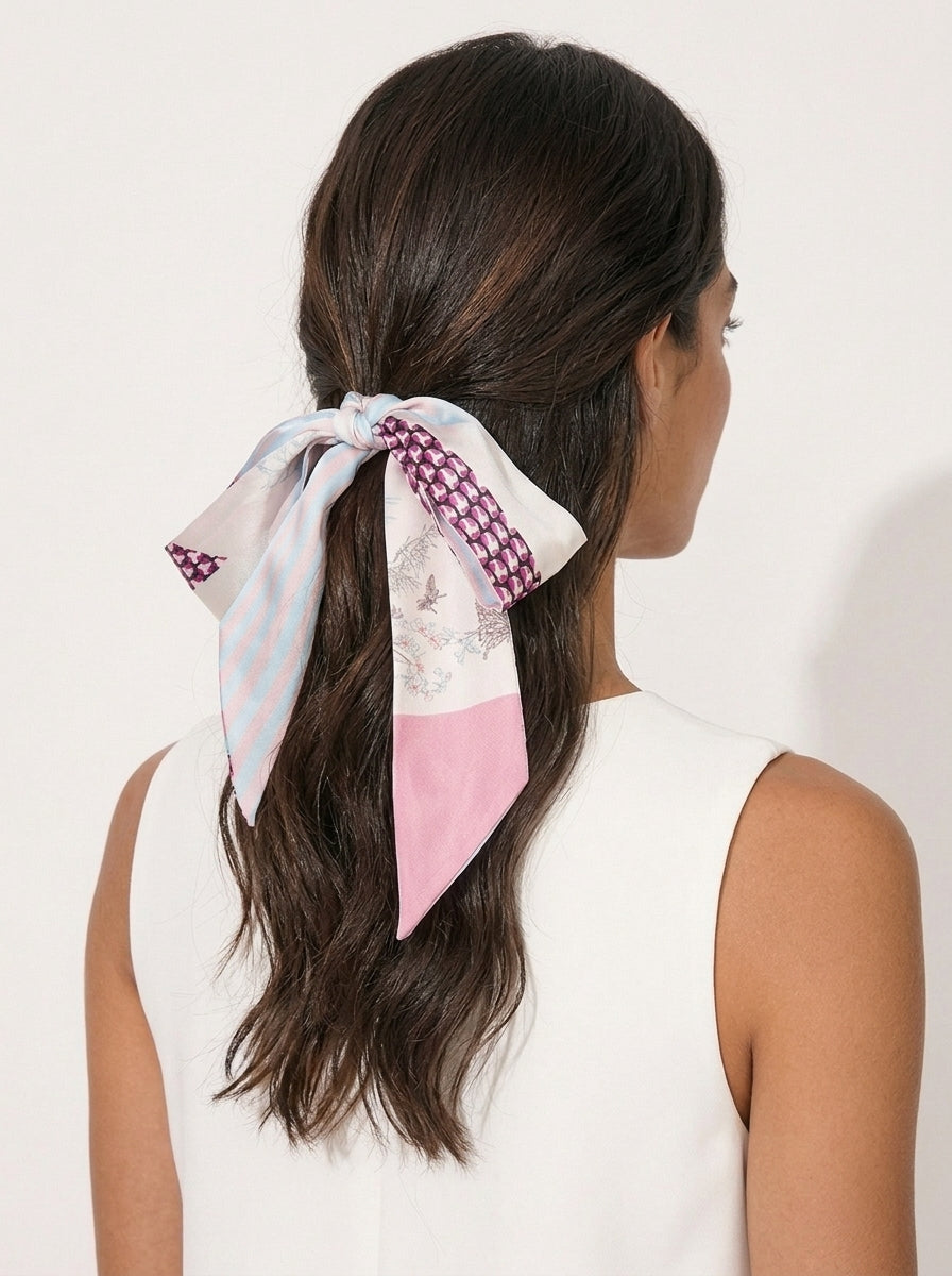 Adele Pastel Print Scarf （100% silk）