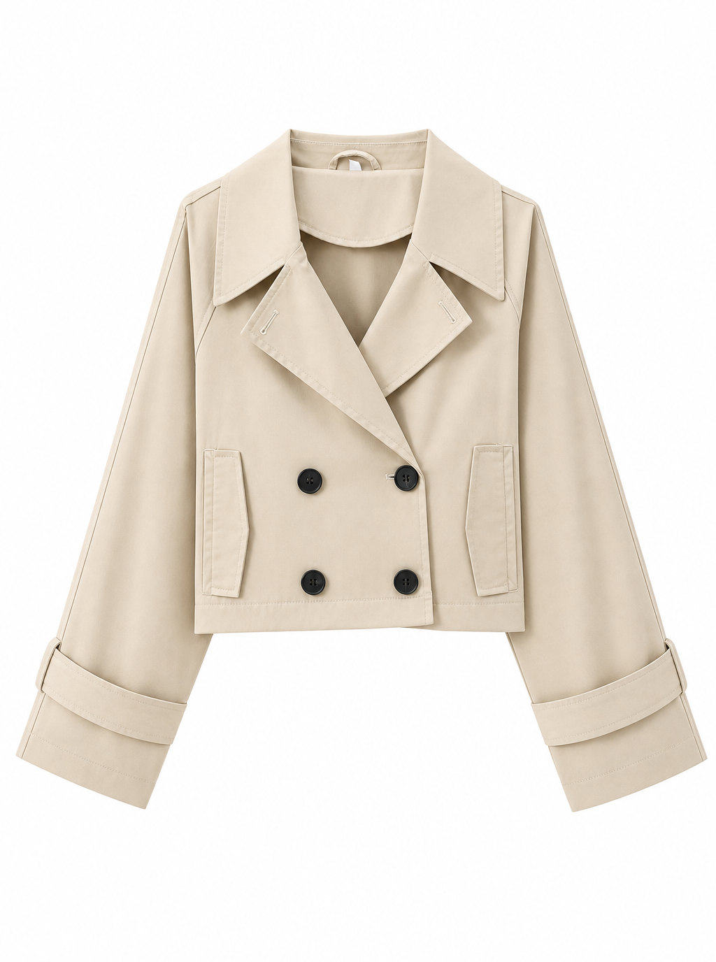 Zephrina Lenora cropped trench jacket in khaki