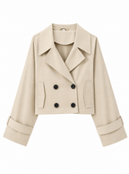 Zephrina Lenora cropped trench jacket in khaki