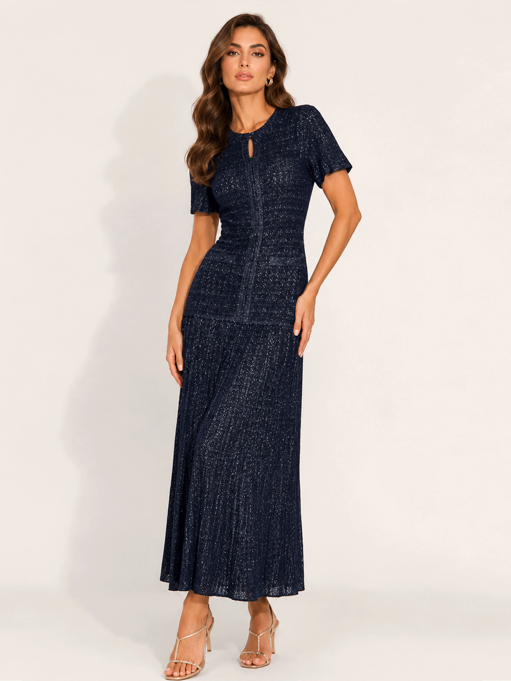 Versatile Navy Blue Long Dress