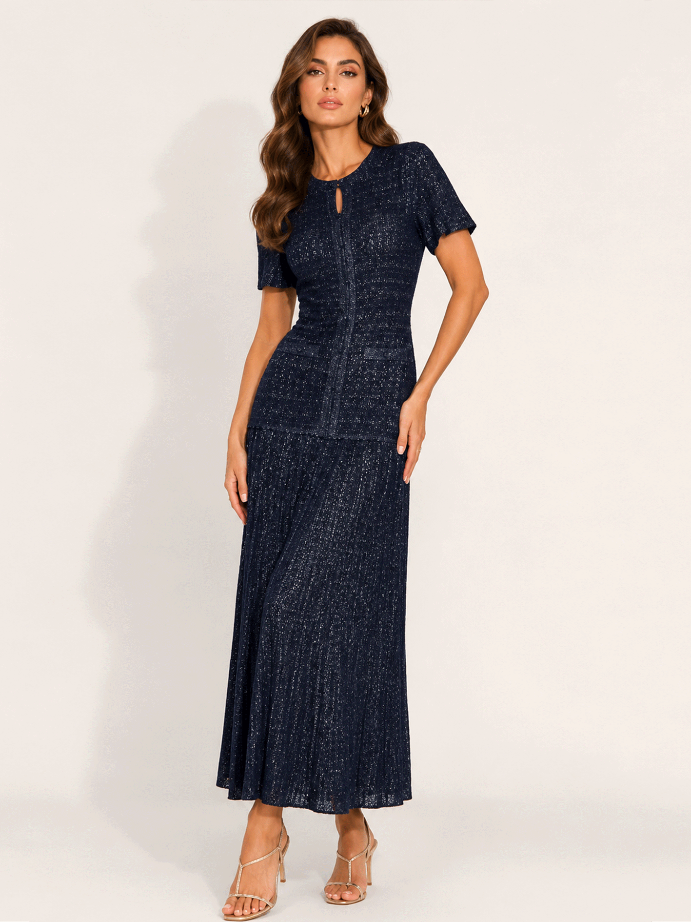 Versatile Navy Blue Long Dress