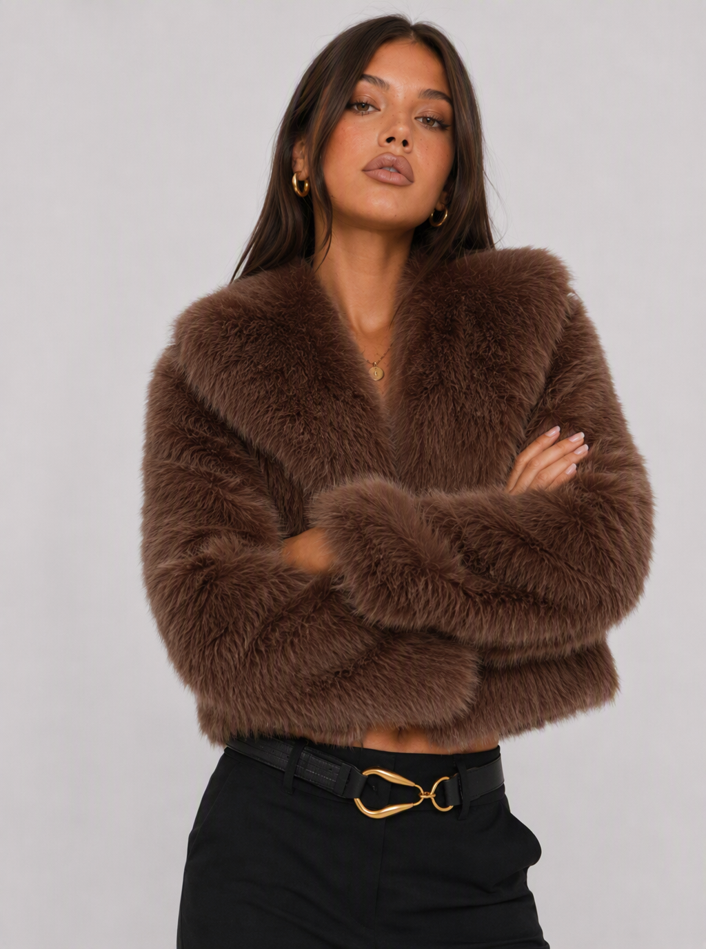 Teresa Cropped Faux Fur Coat