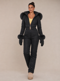Eydis Plush-Trim Quilted One-Piece Ski Suit