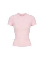 Hallie Basic Cropped T-Shirt mit Rundhalsausschnitt